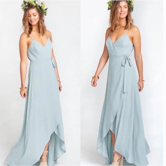 NWT Show Me Your Mumu Mariah Silver Sage Wrap Maxi Dress Size XXS - Picture 1 of 7